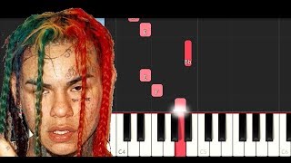 6ix9ine - Gummo (EASY Piano Tutorial)