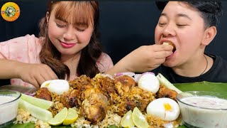 Homemade Chicken Briyani , Raita Egg || RECIPE || MUKBANG ||