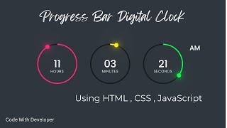 Amazing Working Digital Clock using Html CSS SVG & JavaScript