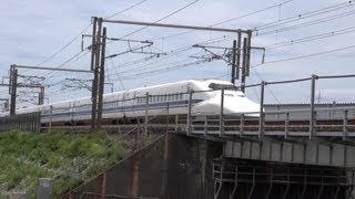 Shinkansen is Fast! See shinkansen crossing Oi gawa river, Shizuoka, Japan #shinkansen #bullettrain