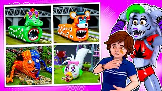 Try NOT To Laugh at CRAZIEST FNAF Clay ART with Roxanne Wolf and Gregory