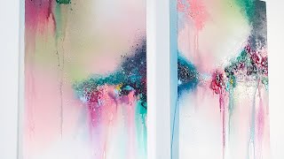 Abstract Acrylic Painting Demo - Timelapse / Colorful Reflections II / Satisfying Art