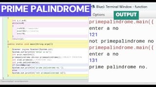 PRIME PALINDROME PROGRAM USING JAVA FUNCTION || 10th#icse || JAVA FUNCTION || VIDEO 14, PROGRAM 11