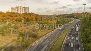 Toronto, Canada, Timelapse - The DVP at fall | Stock Footage - Envato elements