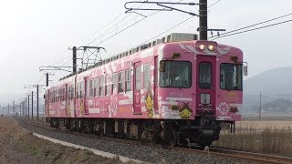 一畑電車2100系2104Fご縁電車しまねっこ号 @イングリッシュガーデンー松江温泉