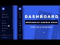 Responsive Side Navigation Bar in HTML CSS And JavaScript | Dashboard Sidebar Menu