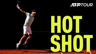 Hot Shot: Federer's Must-See Drop \u0026 Drive Against Thiem | Madrid 2019