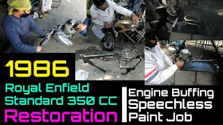 Old Model Bullet Restoration In Mayapuri || Old Bullet 1986 Model Paint Job || Royal Enfield 350cc