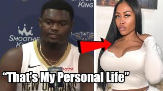 Zion Williamson IRRITATED asked About Moriah Mills Rumors & Weight at NBA Media Day!
