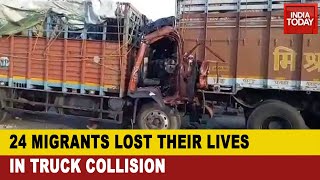 Auraiya UP Migrants Travelling In Truck Collides With Another; 24 Workers Died, 19 Injured