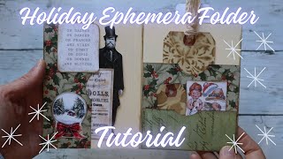 Create A Festive Holiday Ephemera Folder With Tim Holtz Products And Digitals - Journal Tutorial