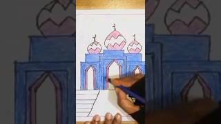 How to Draw a Mosque | Masjid Drawing Easy - Manikganj Drawing Academy #islamicart #shorts #drawing