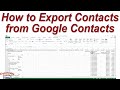 How to Export Contacts from Google Contacts