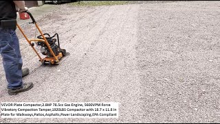 VEVOR Plate Compactor, 2.8HP 78.5cc Gas Engine, 5600VPM Force Vibratory Compaction Tamper, 1920lbs