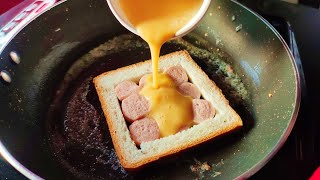 Simple Recipe with Egg, Bread and Sausage | AG Street Food