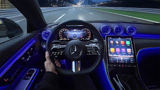 NEW 2025 Mercedes Benz CLE Coupe POV Drive on the Autobahn! Interior Ambiente Review CLE300