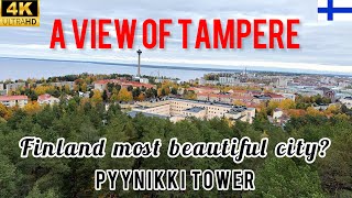 TAMPERE, FINLAND MOST BEAUTIFUL CITY? 4K view of entire Tampere city from Pyynikki Tower Syksy 🍂2024