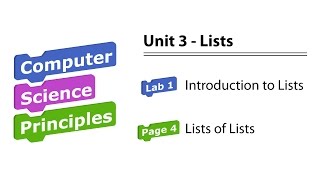 U3L1 Lists of Lists (pg 4) BJC / Snap! Programming
