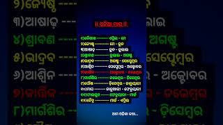 ଓଡ଼ିଆ ମାସ || Odia 12 masa Nama #12month #masa #masanama