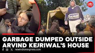 Rajya Sabha MP Swati Maliwal dumped garbage outside Arvind Kejriwal's house as protest