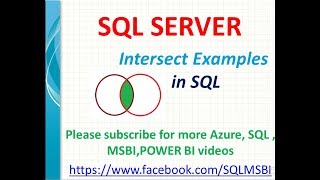 Intersect in Sql Server | sql intersect examples | sql tutorials