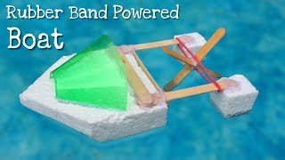 How to Make a Rubber Band Powered Boat - Simple Elastic Band Paddle Boat