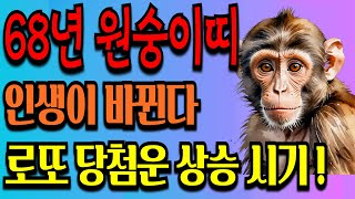 [원숭이띠 운세] 2월 로또 꼭 이날 사라! 돈벼락 맞고 대박난다! 68년생 재물운 풍수