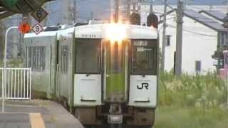 羽越本線キハ110系　新発田駅に到着～種別幕回転