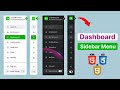 Responsive Side Navigation Menu Bar Using HTML CSS & JavaScript | Dashboard Navigation Menu Bar