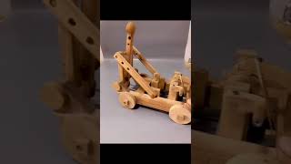 Trebuchet (Katapulta) - Mehāniska koka rotaļlieta - Kokapstrāde DIY