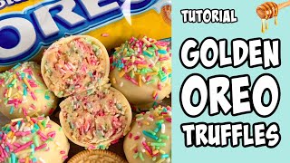Golden Oreo Sprinkle Truffles! recipe tutorial #Shorts