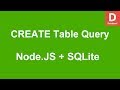 Node.JS How to CREATE TABLE query with SQLite Database
