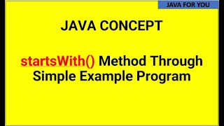 what is startsWith() method in java through simple example program