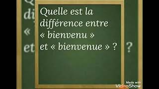 la différence entre (bienvenu)et (bienvenue) ?