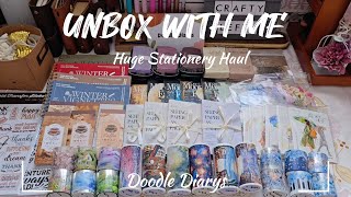 ASMR Unboxing | Huge Stationery Haul ft @doodlediarys