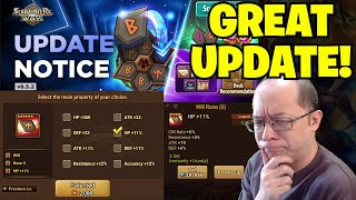 Awesome Runes/Artifacts Update! Advanced Rune Setting and Storage Space Increases! (Summoners War)