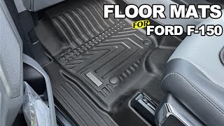 AUSGO Car Mats for Ford F-150, TPE Door Sill Covered designed