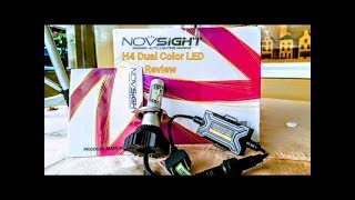 NOVSIGHT Dual Color H4 LED Headlight review + nighttime driving.