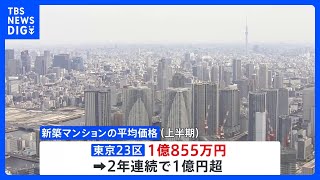 「今後も首都圏の価格は高止まりがつづく可能性」新築マンションの平均価格　東京23区は2年連続で1億円超｜TBS NEWS DIG