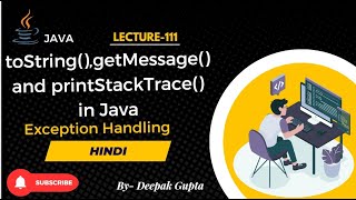 Core Java part111.How to Print Exceptions in Java | printStackTrace(), getMessage() in java
