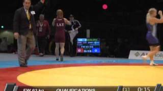 European wrestling Championships 2011, 63 kg. Laura Skujina LAT - Hanna Johansson SWE