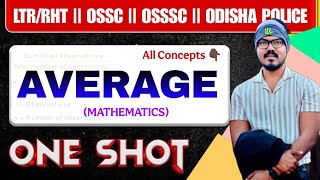 AVERAGE One shot 🔥 || All Concept 👉🏿 One Video || RHT LTR OSSSC ODISHA POLICE OSSC CGL