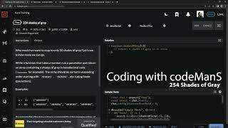 Codewars 7 kyu 254 Shades of Grey Javascript