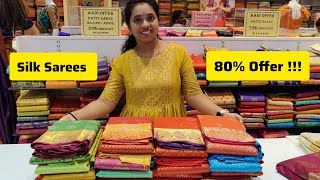 80% Discount on Pure Silk Sarees Aadi Offer at Revathi Stores 50% to 80% Offer Silk Sarees