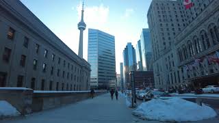 Toronto Life Walking from Union Station to Queens Park along University Ave  February 2021