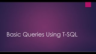 T-SQL: How to Create a Database & a Table
