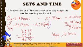 Topic: SETS and TIME - Homework Support - January 22, 2021