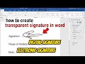 how to create a transparent signature in word