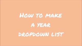 Year Dropdown List using javascript