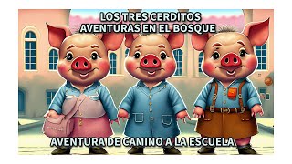 🐷 Las aventuras de Los tres cerditos, aventura de camino a la escuela | 📖Cuentos infantiles